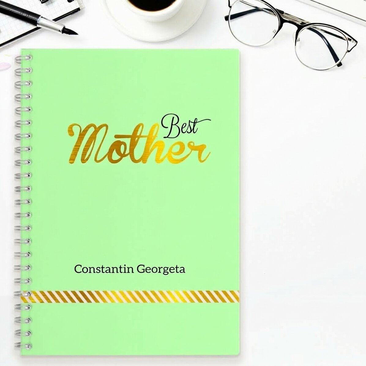 Personalisiertes Notizbuch – Best Mother, Grün