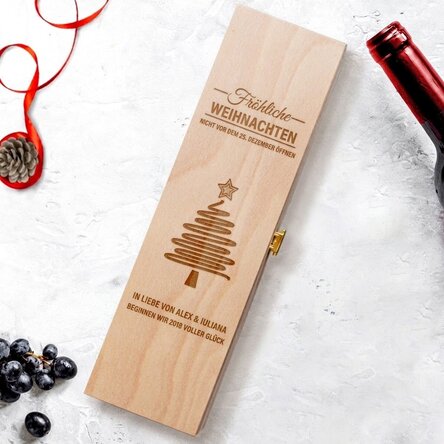 Personalisierte Weinkiste – Star Christmas Tree