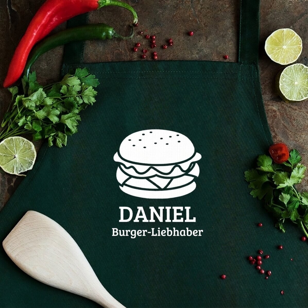 Individuelle Schürze – Burger-Liebhaber