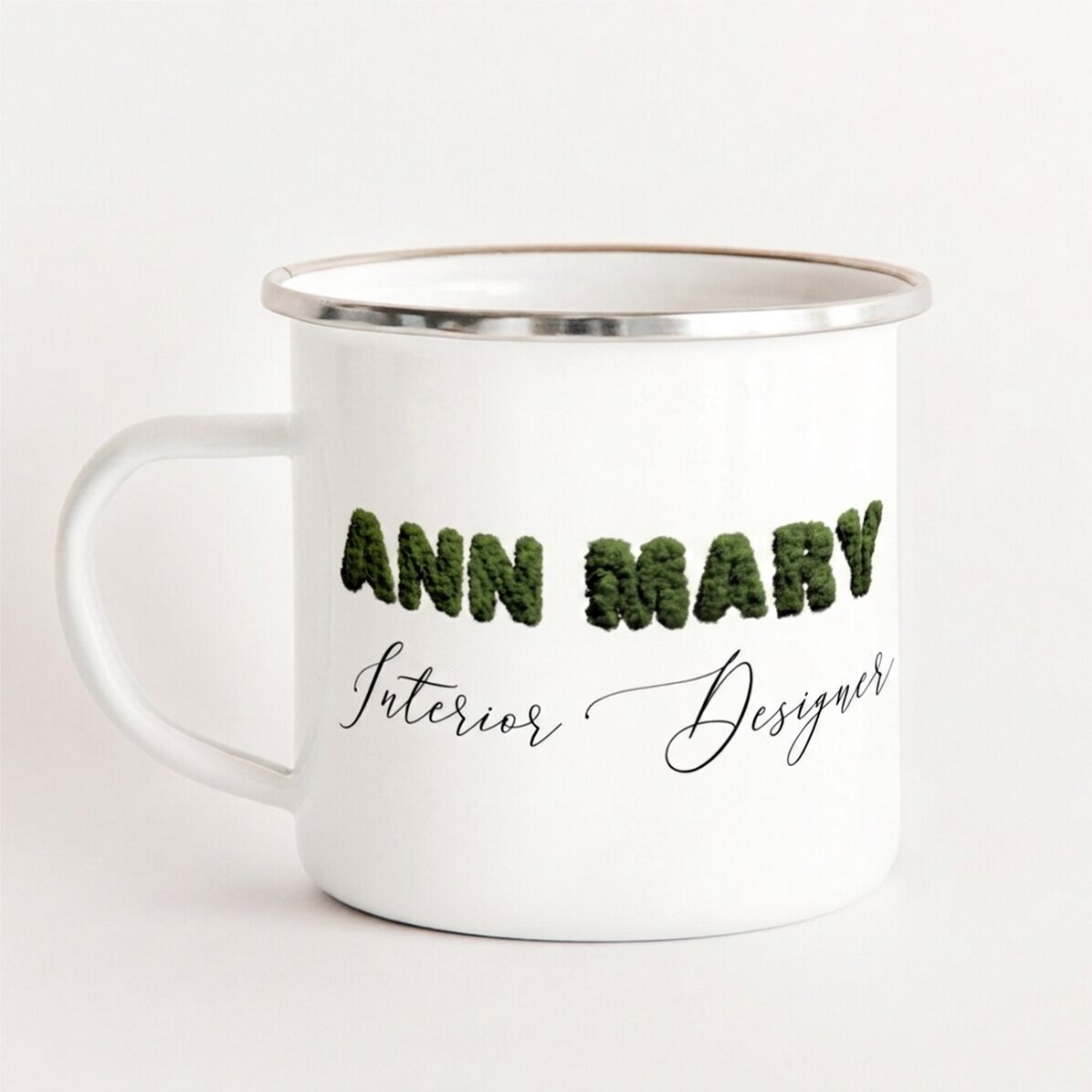 Personalisierte emaillierte Metalltasse für Designer