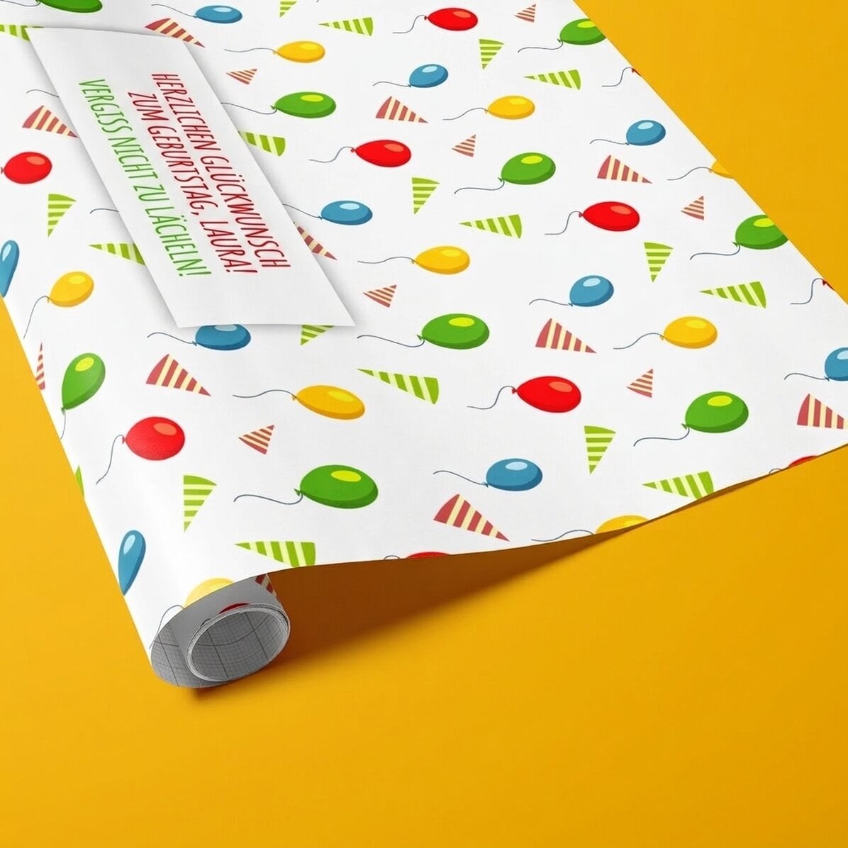 Individuell gestaltetes Geschenkpapier – Jubiläumsdesign