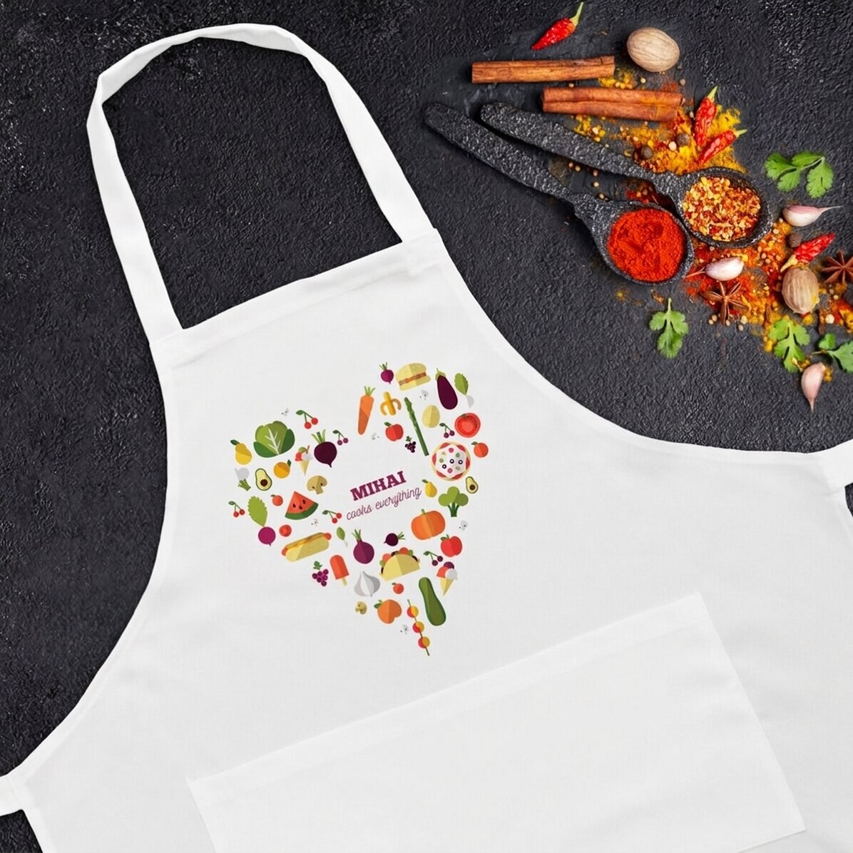 Individuell gestaltete Tasse mit Text – Motiv „Heart Food“