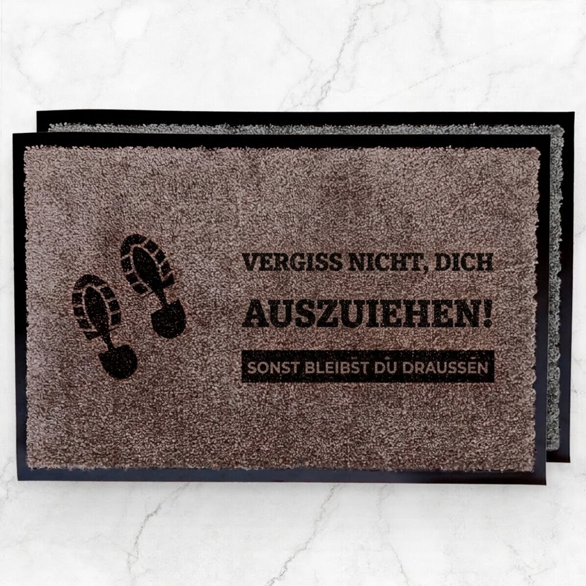 Individuell gestaltete Fußmatte für den Innenbereich – Vergiss nicht, deine Schuhe auszuziehen