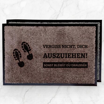 Individuell gestaltete Fußmatte für den Innenbereich – Vergiss nicht, deine Schuhe auszuziehen