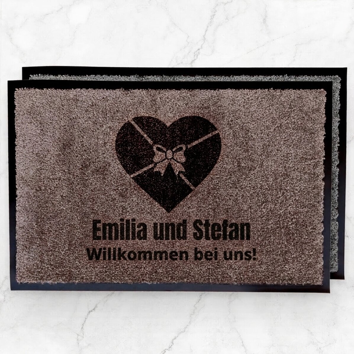 Individuell gestaltete Fußmatte für den Innenbereich für Paare