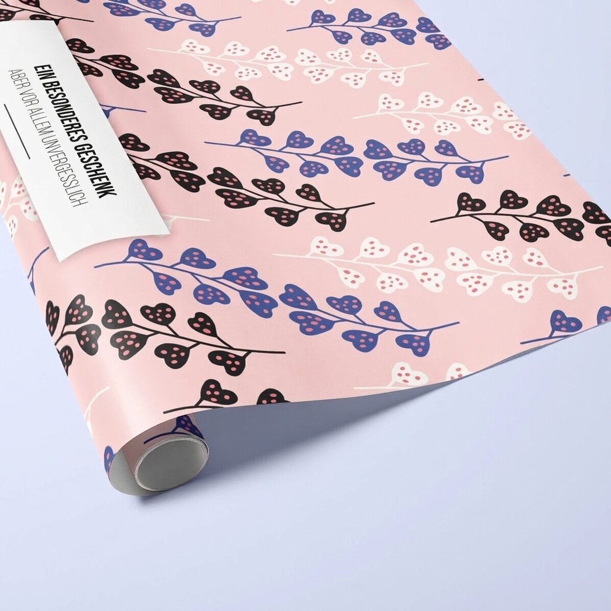 Individuell gestaltetes Geschenkpapier mit Text – Blätter