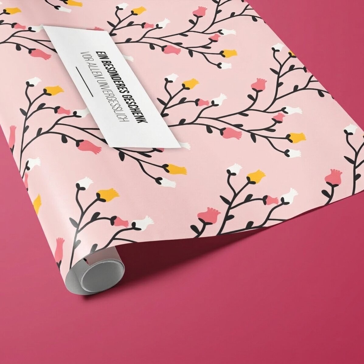 Individuell gestaltetes Geschenkpapier mit Text in einem Rahmen – Herbstmotiv