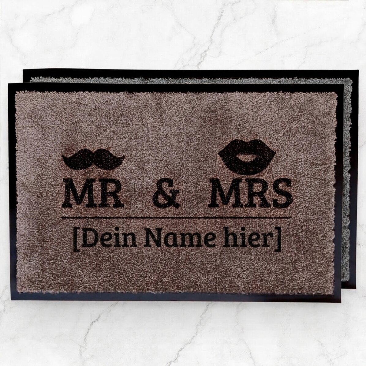 Individuell gestaltete Fußmatte für den Innenbereich – Mr & Mrs