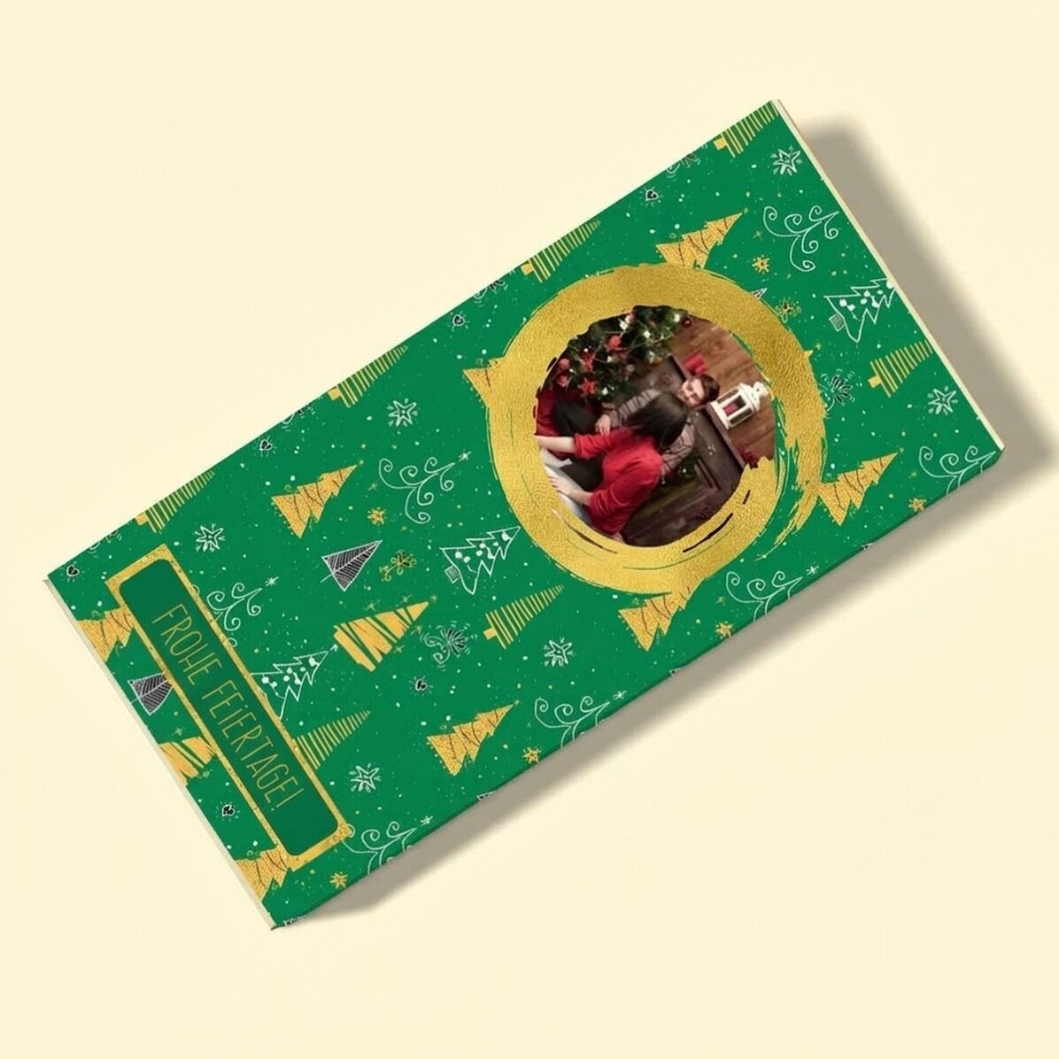 Personalisierte Weihnachtsschokolade – Green Pattern