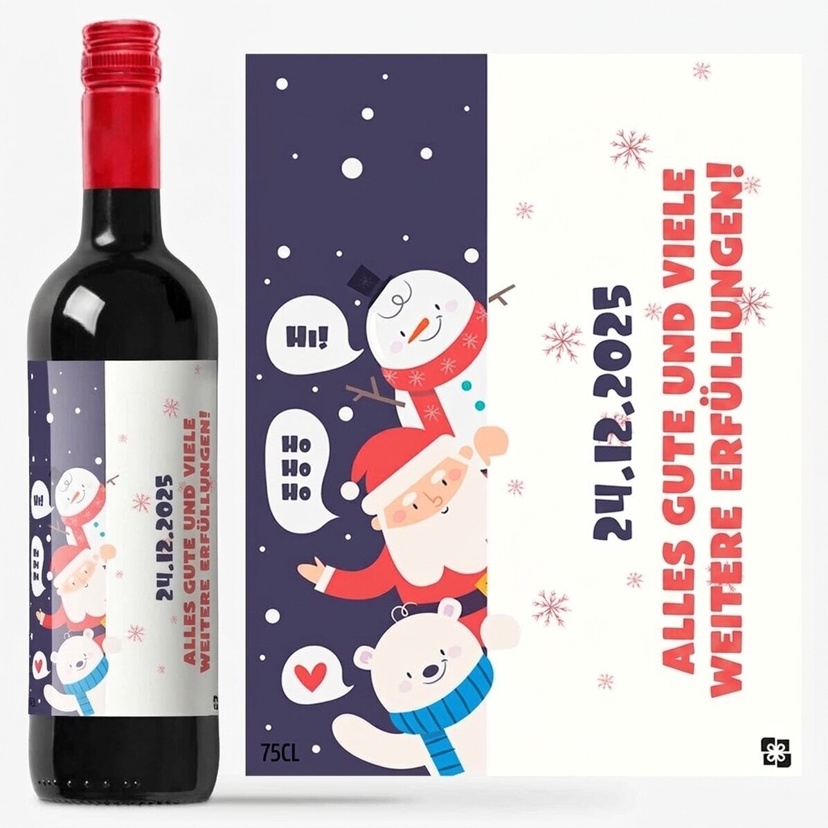 Personalisierter Wein – Weihnachtsmann