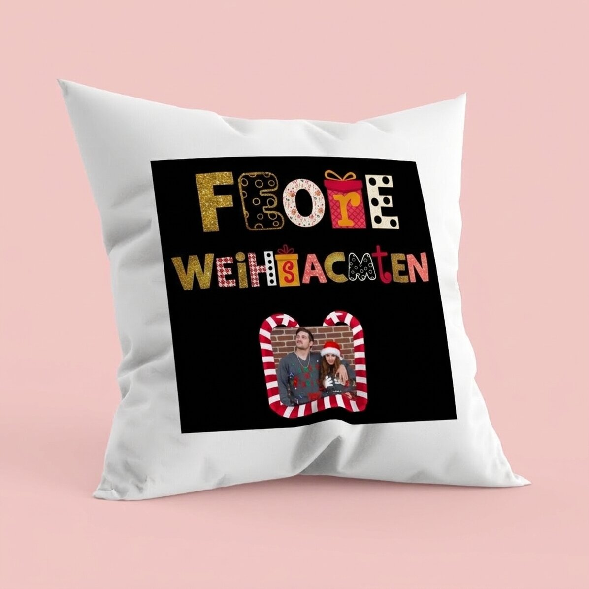 Personalisiertes Kissen mit Foto – Merry Christmas