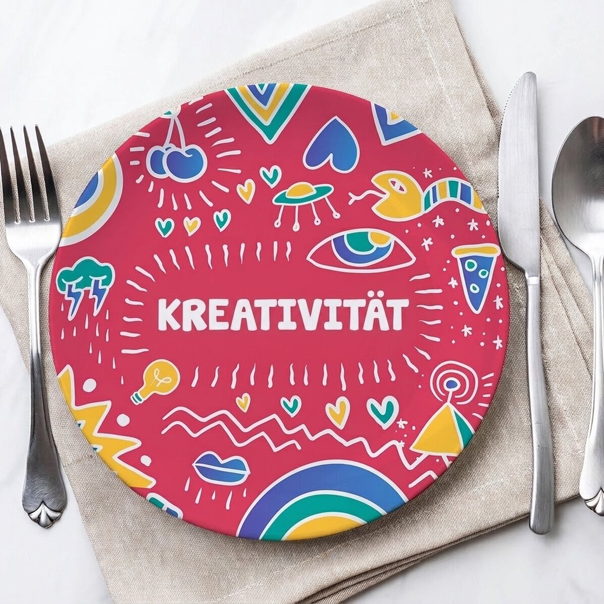 Personalisierter Teller mit Text – creARTive