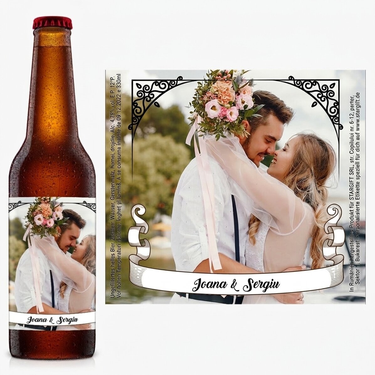 Individuell gestaltetes Bier mit Foto und Text