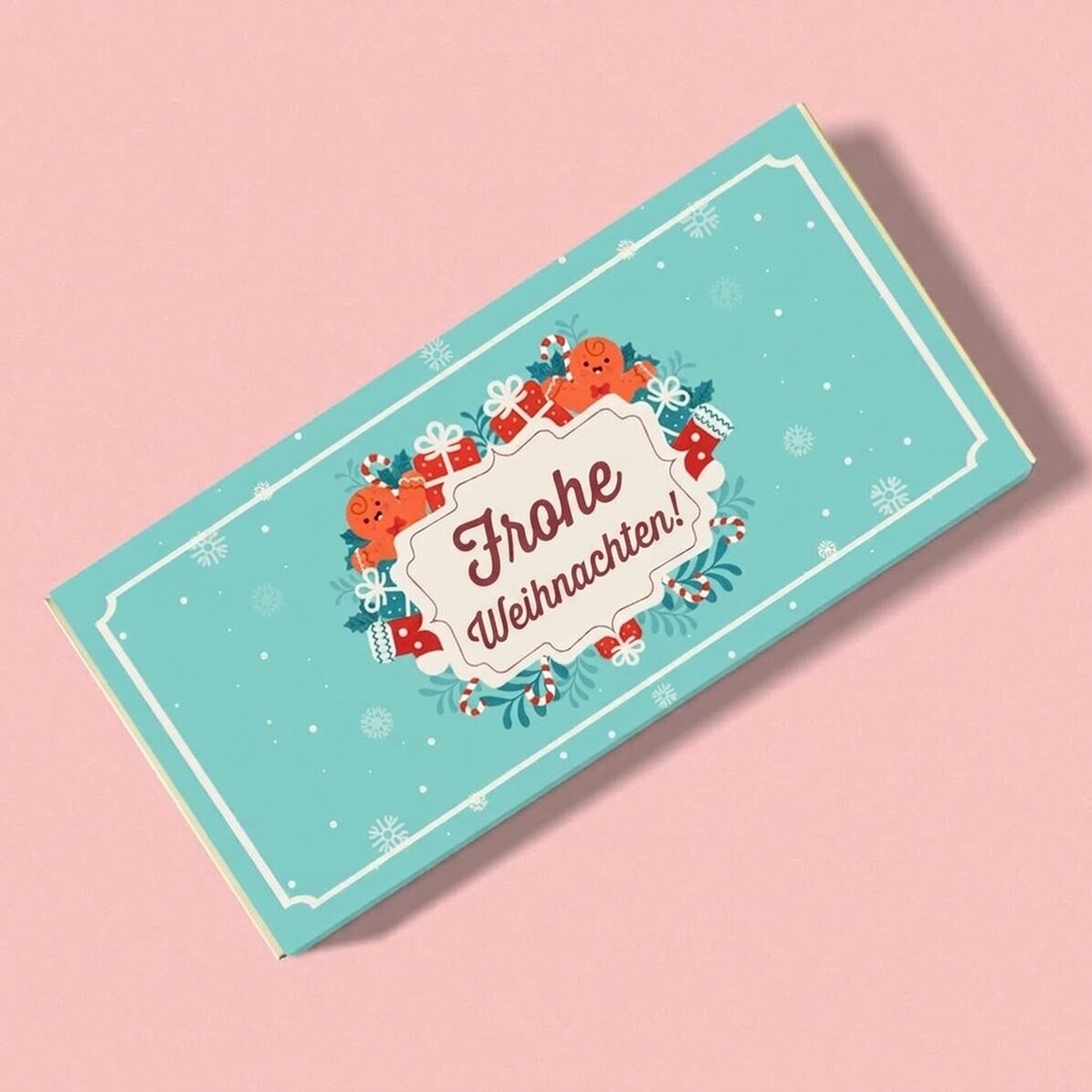 Personalisierte Schokolade mit Text zu Weihnachten – Gingerbread