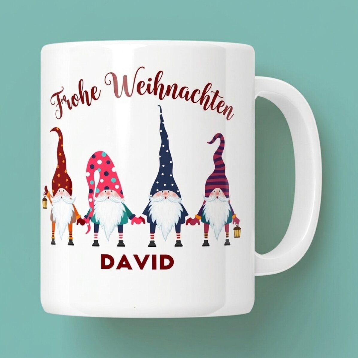 Personalisierte Tasse mit Aufdruck – Santa is coming