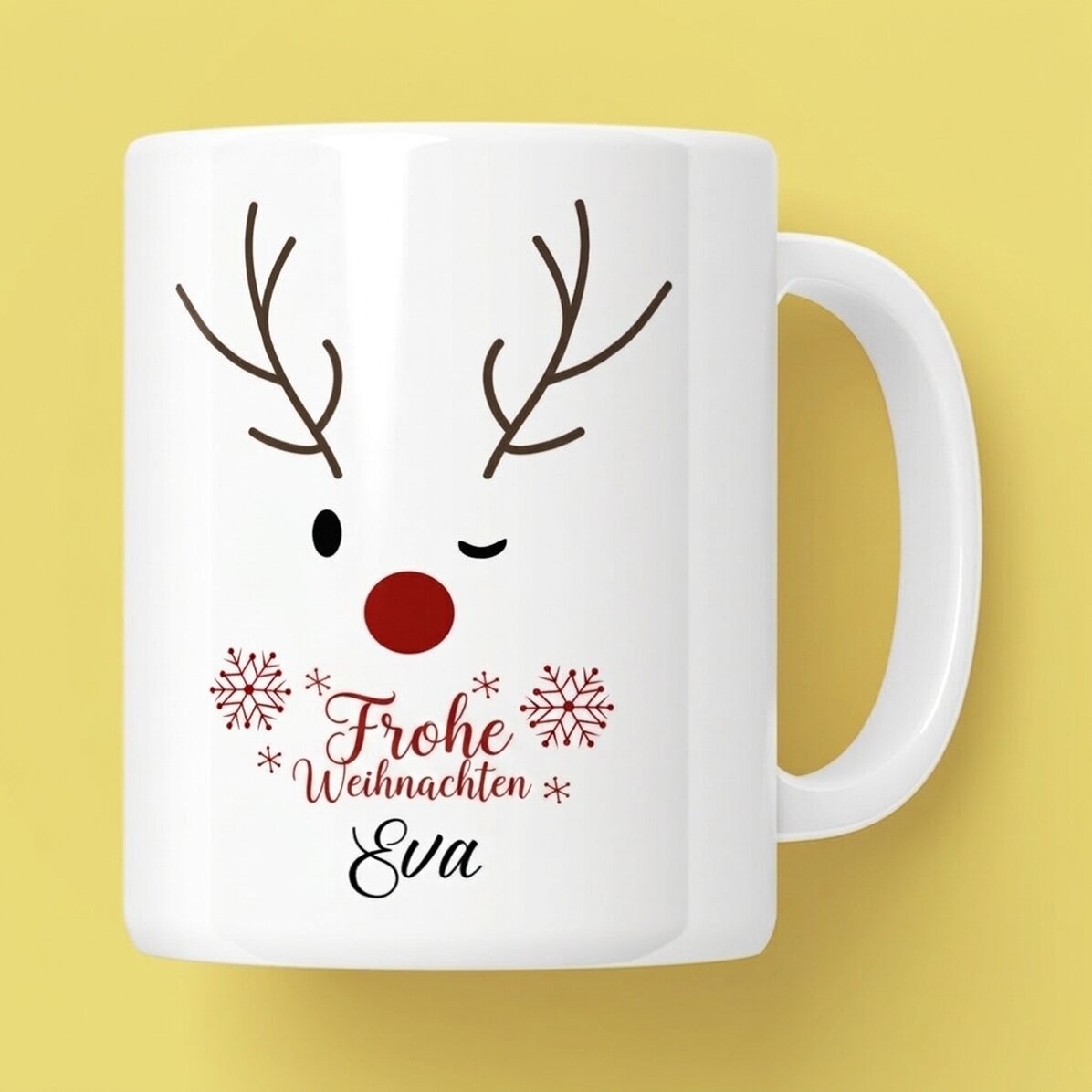 Personalisierte Tasse mit Text – Rentier