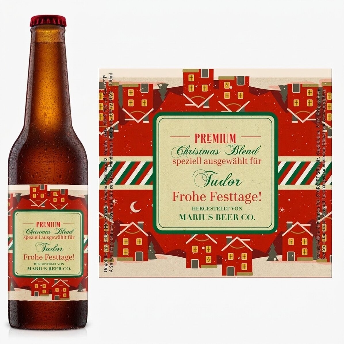 Bier mit individueller Beschriftung – Vintage Christmas Blend