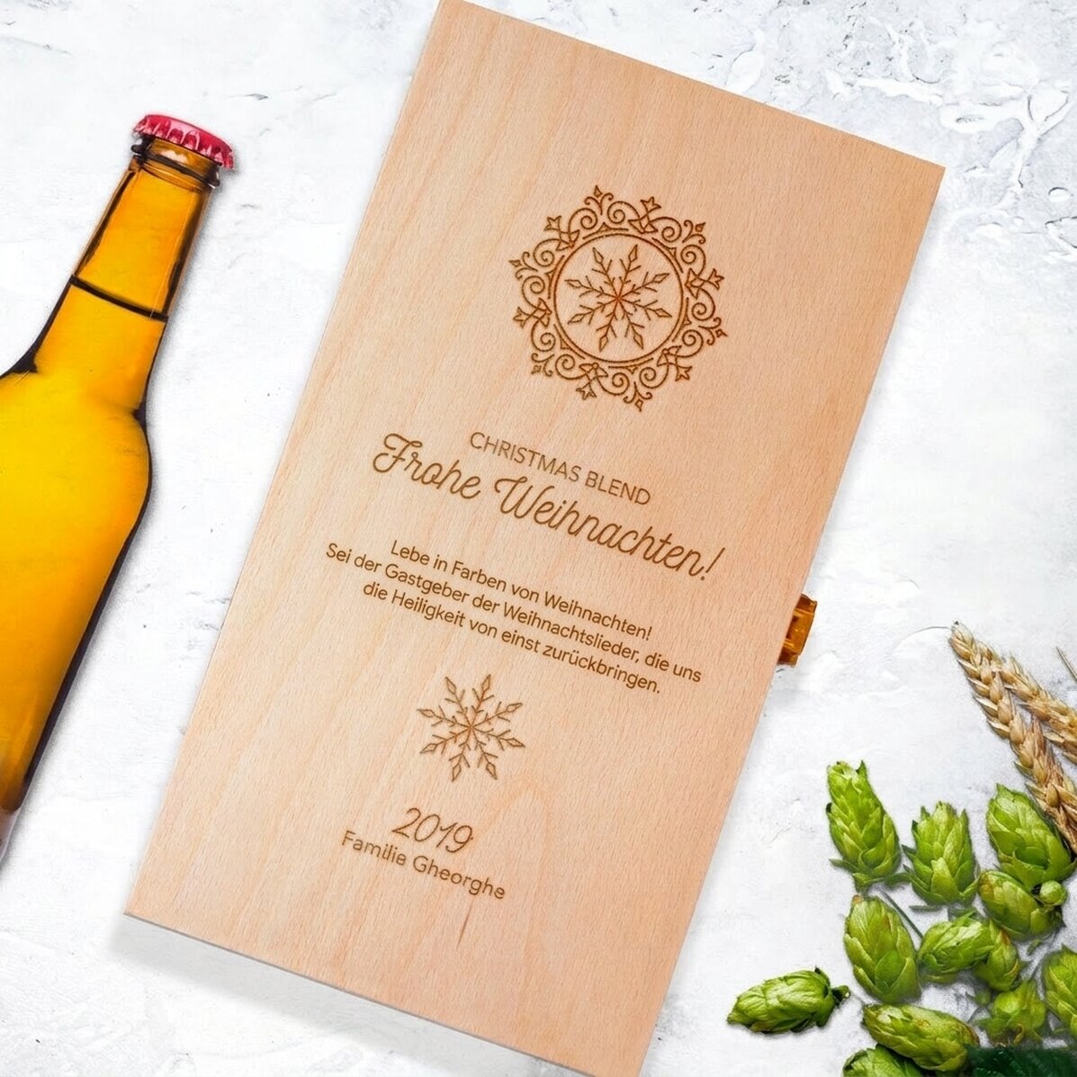 Personalisierte Bierverpackung für drei Flaschen – Christmas Blend