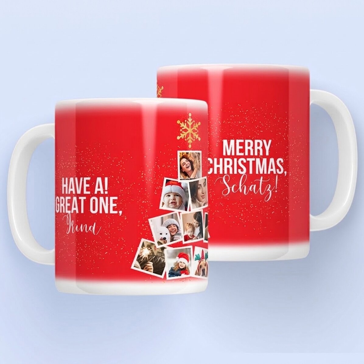 Personalisierte Tasse mit 10 Fotos und Text – Christmas Memories