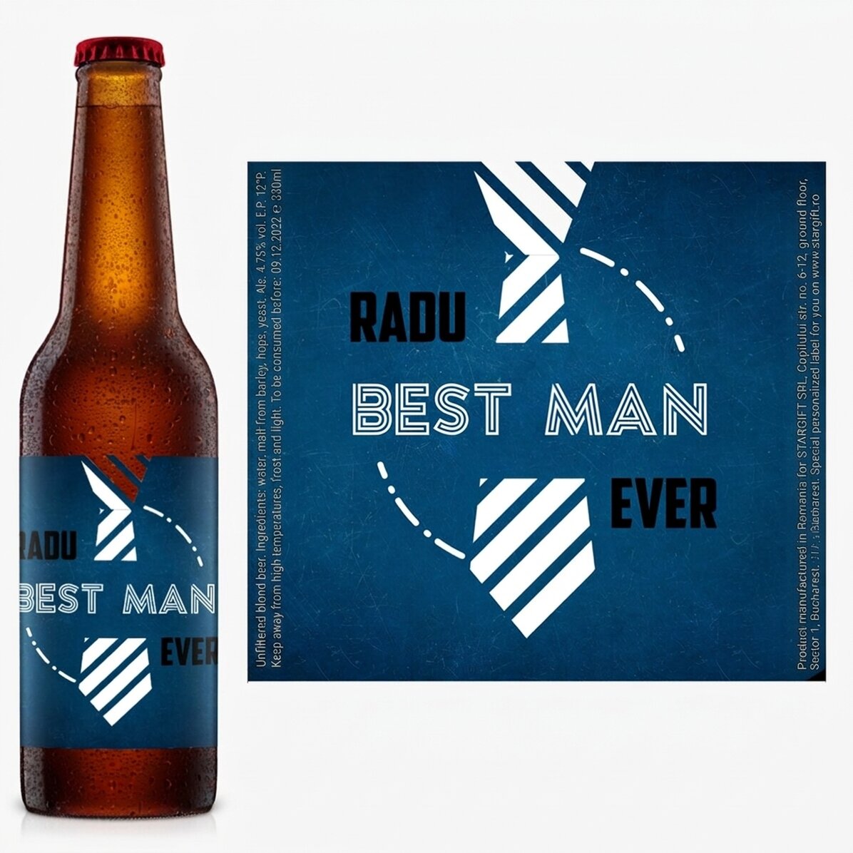 Bier mit individueller Aufschrift – Trauzeuge