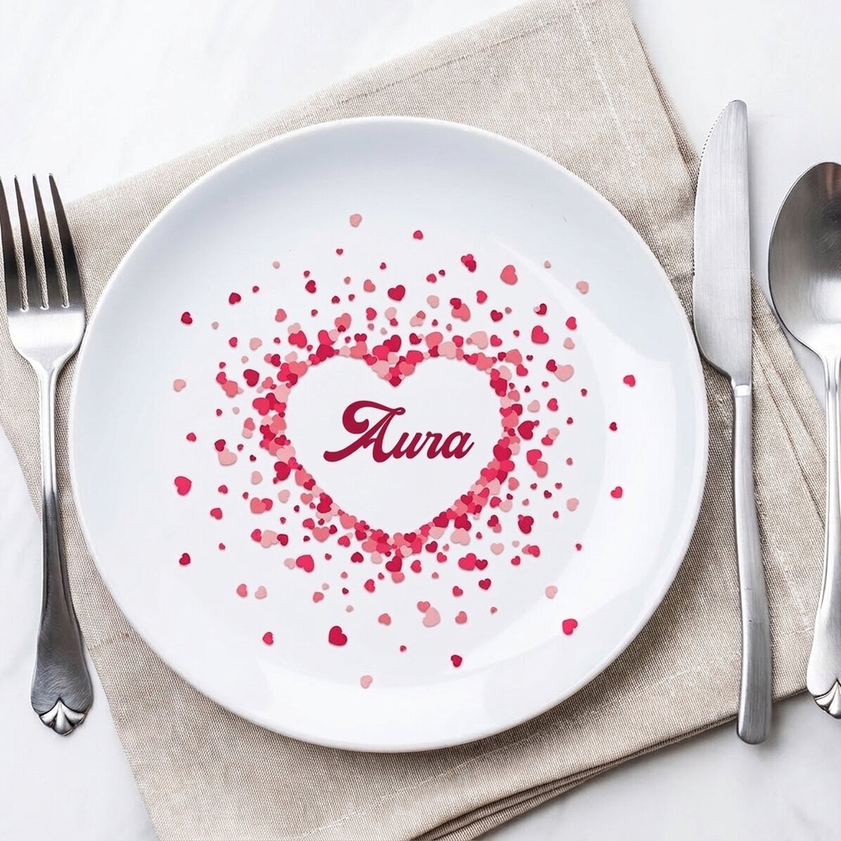Personalisierter Teller mit Text – Sparkle of Hearts