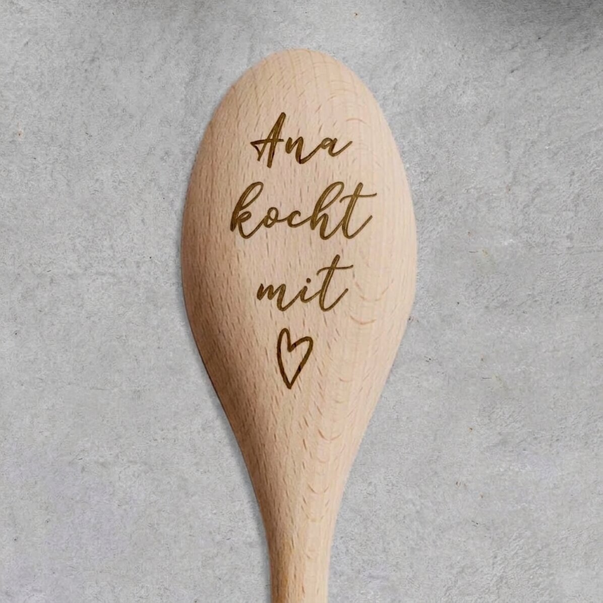Personalisierter Holzlöffel – Cook with love