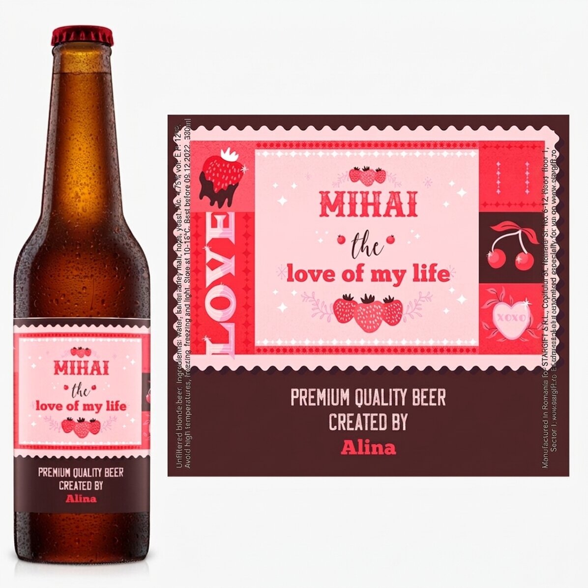 Bier mit individueller Beschriftung – Valentinstag
