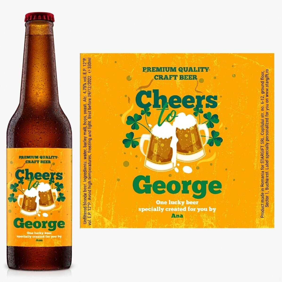 Bier mit individueller Beschriftung – Cheers to...