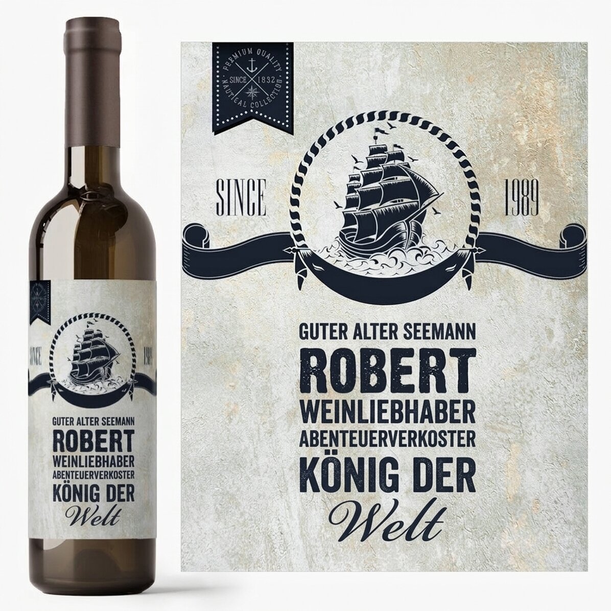 Wein mit individueller Beschriftung – Sailor