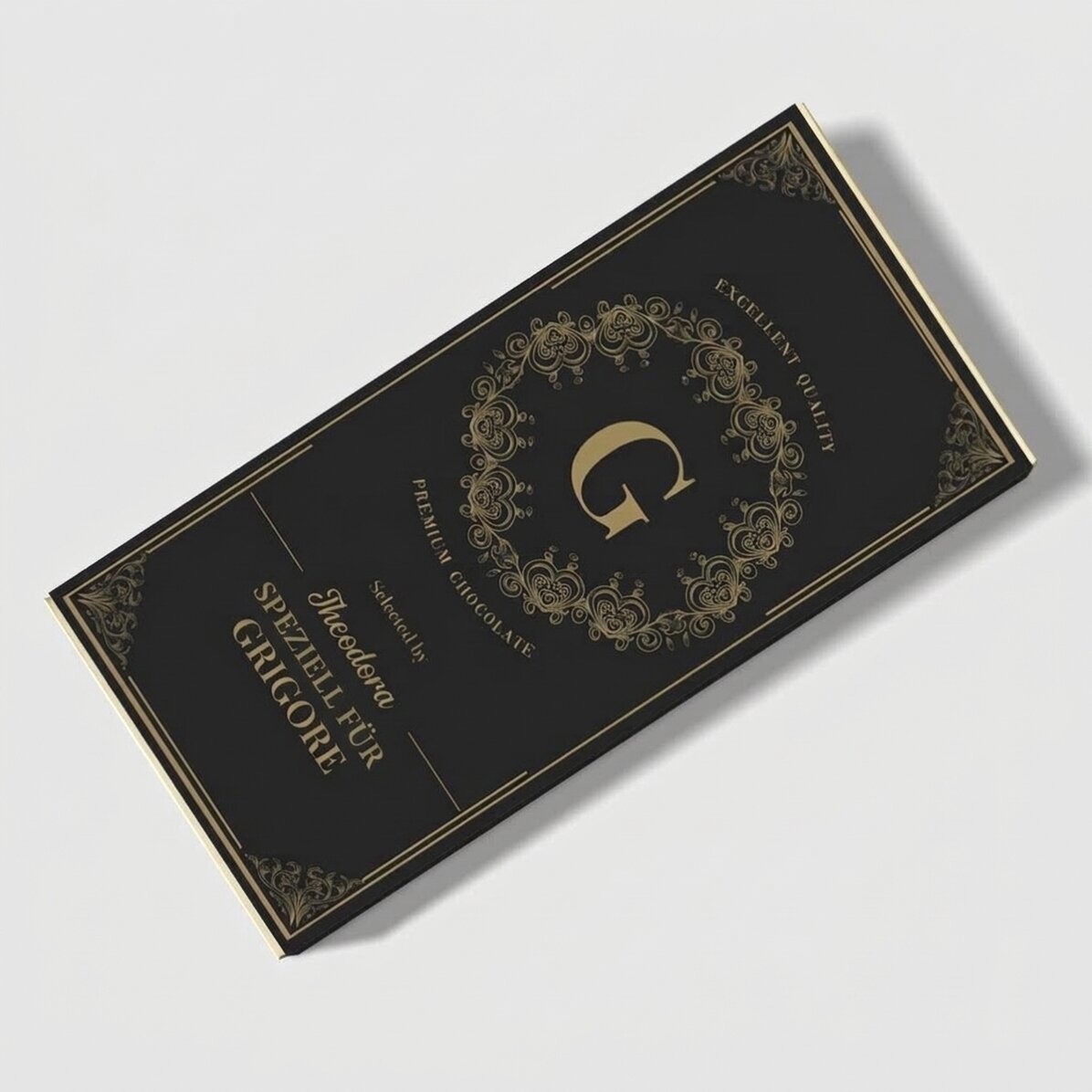 Personalisierte Schokolade mit Text – Monogramm