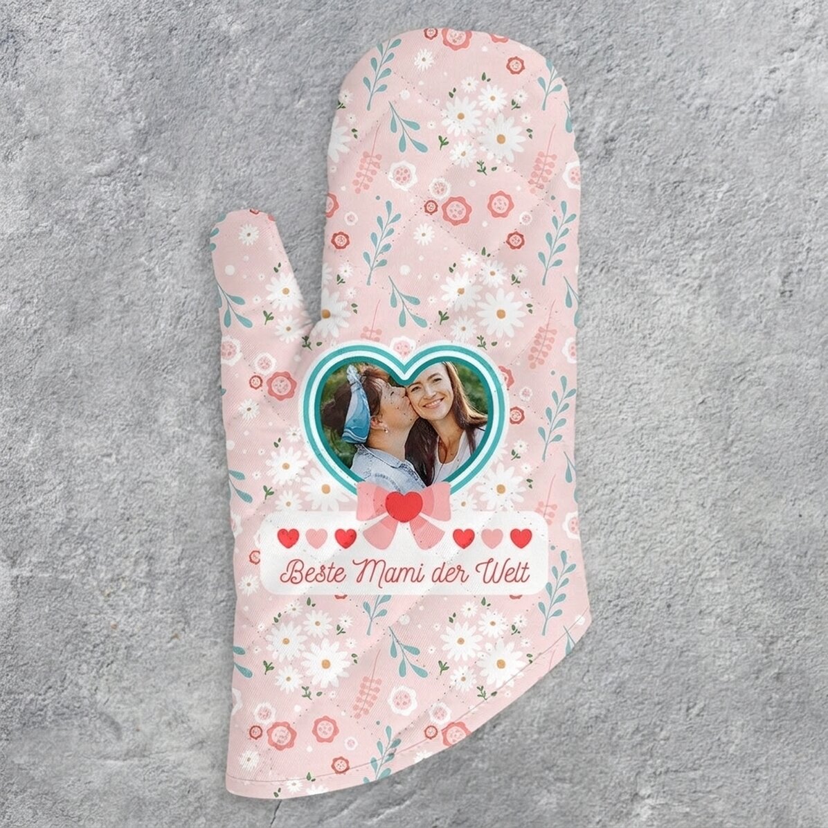 Personalisierter Topflappen mit Foto und Text – Die beste Mama