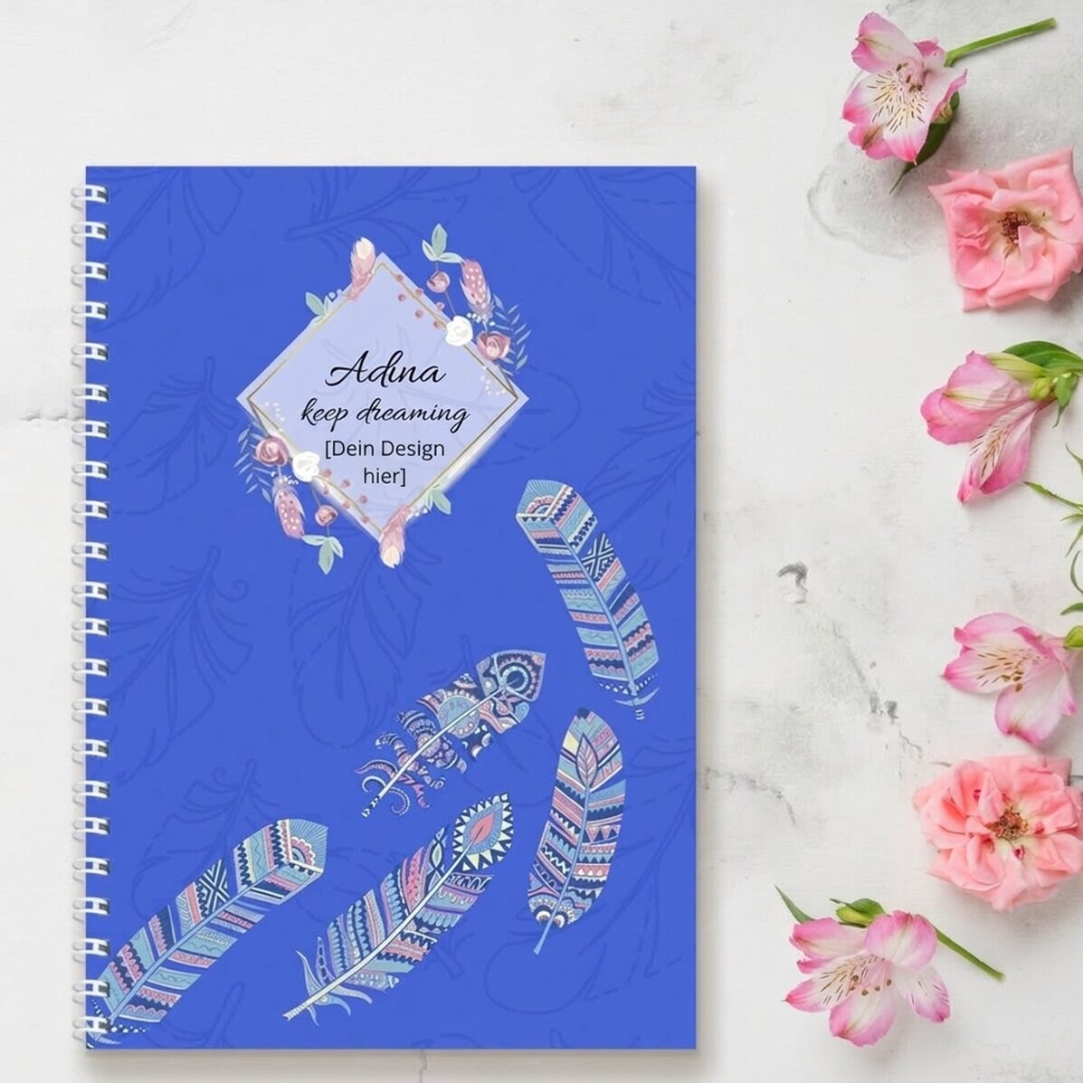 Personalisiertes Notizbuch mit Schriftzug – Keep dreaming