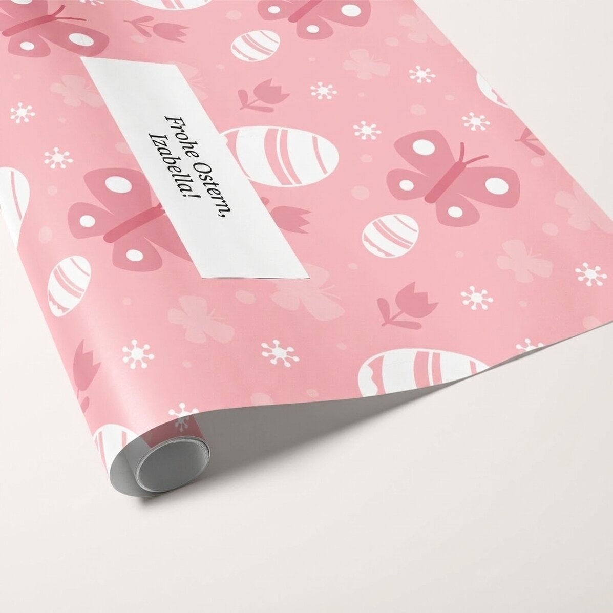 Individuell gestaltetes Geschenkpapier mit Text – Ostermotiv
