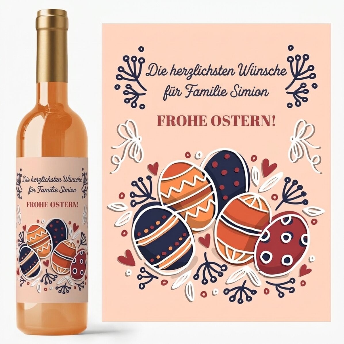 Wein mit individueller Beschriftung – Ostergrüße