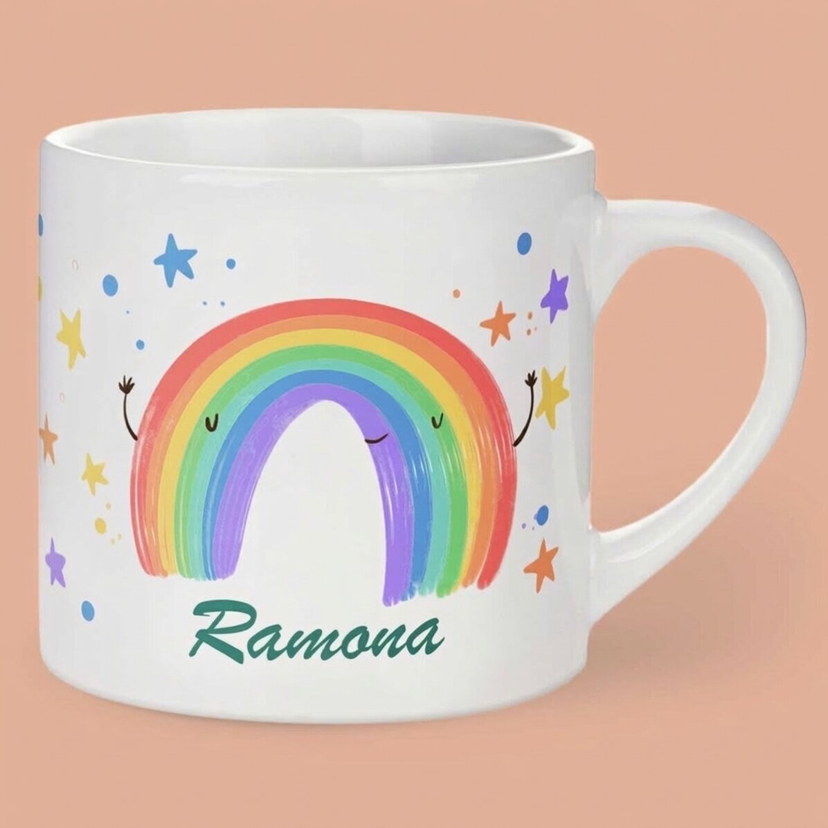Personalisierter Kinderbecher mit Aufdruck – Rainbow