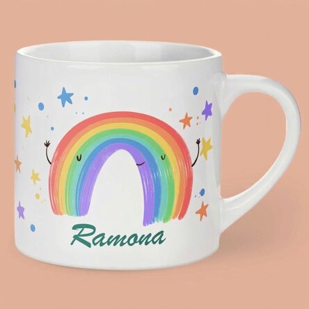 Personalisierter Kinderbecher mit Aufdruck – Rainbow