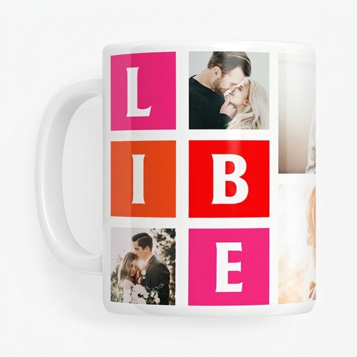 Personalisierte Tasse mit 6 „Love“-Fotos