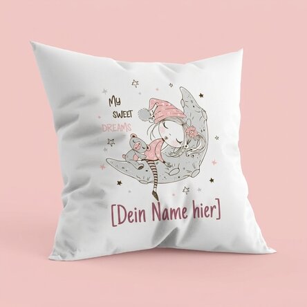 Personalisiertes Kissen mit Aufdruck – Süße Träume