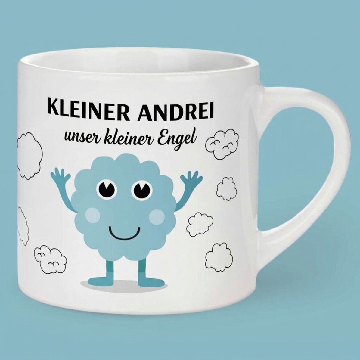 Personalisierter Kinderbecher mit Aufdruck – Das fröhliche Wölkchen