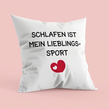 Personalisiertes Kissen mit Text – Lieblingssportart