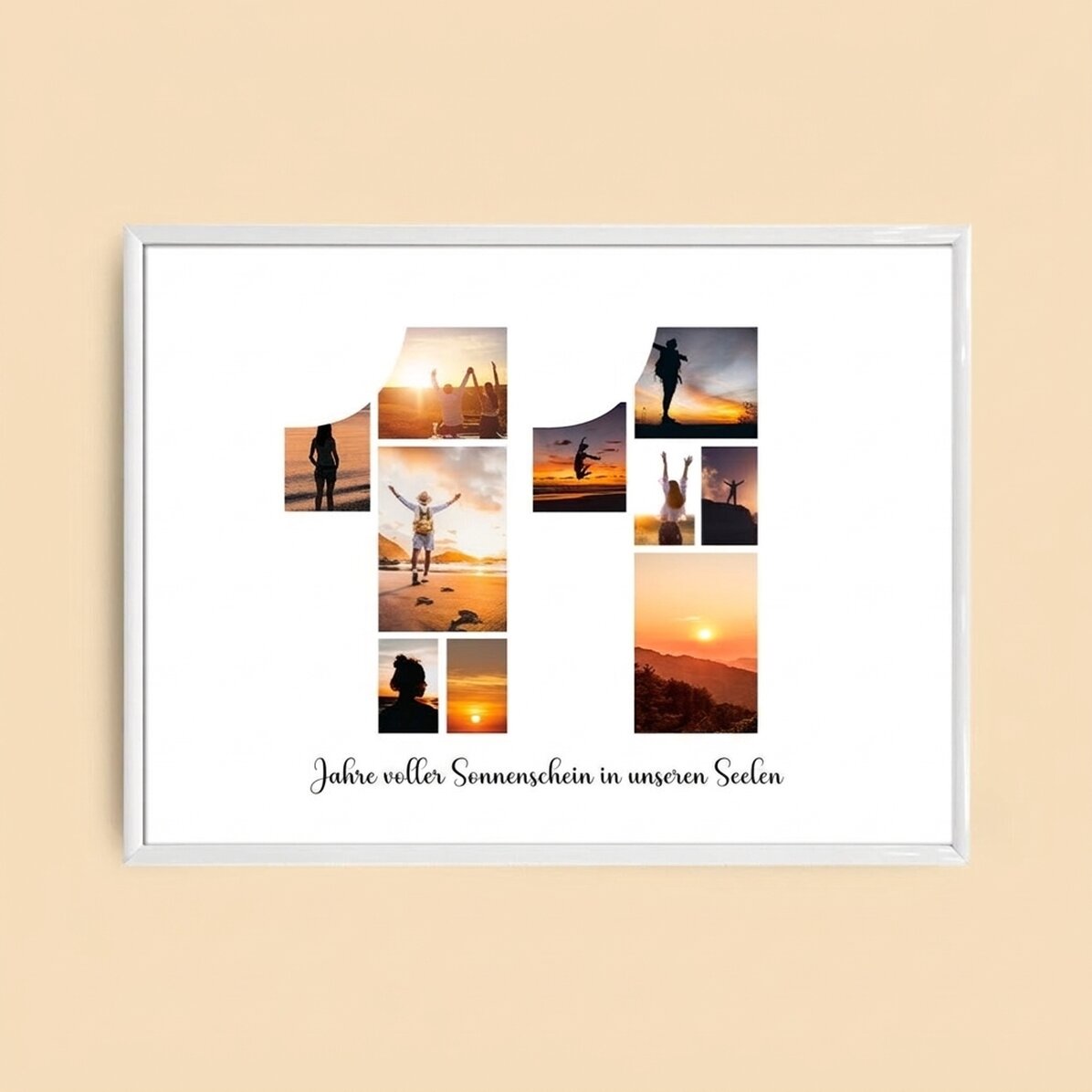 Individuell gestaltetes Landschaftsbild mit 10 Fotos (Modell Nr. 11) und Textbotschaft