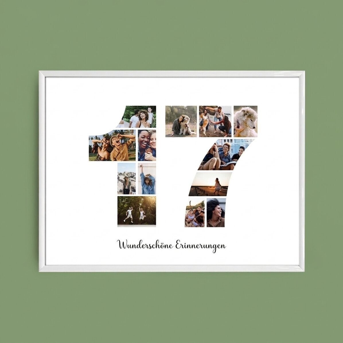 Individuell gestaltetes Landschaftsbild mit 13 Fotos (Modell Nr. 17) und Textbotschaft