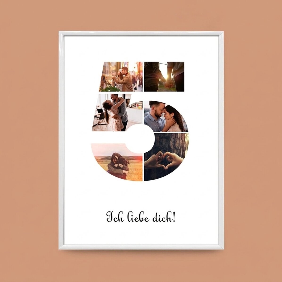 Individuell gestaltetes Bild mit 6 Fotos, Modell Nr. 5 und Textbotschaft