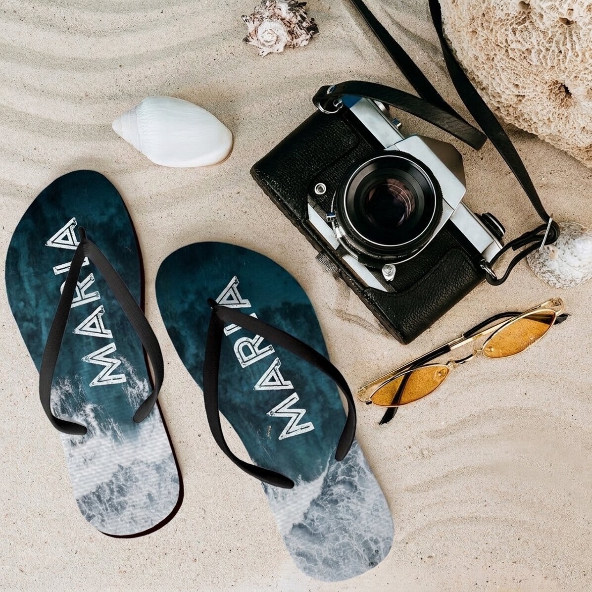 Personalisierte Flip-Flops mit Namen – Ocean