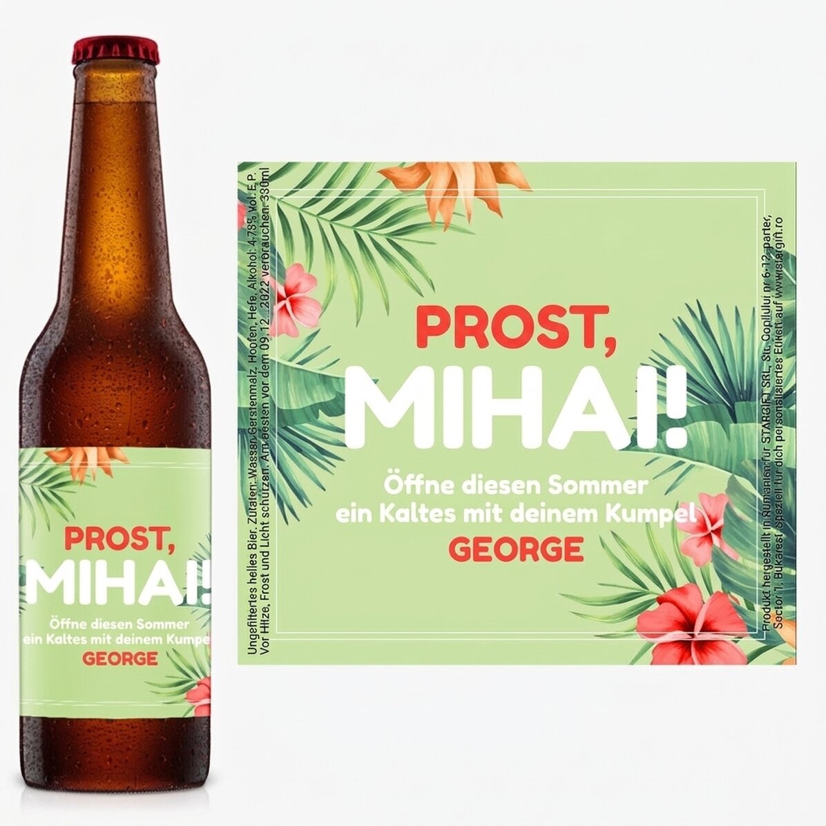 Bier mit individueller Beschriftung – Hibiskus