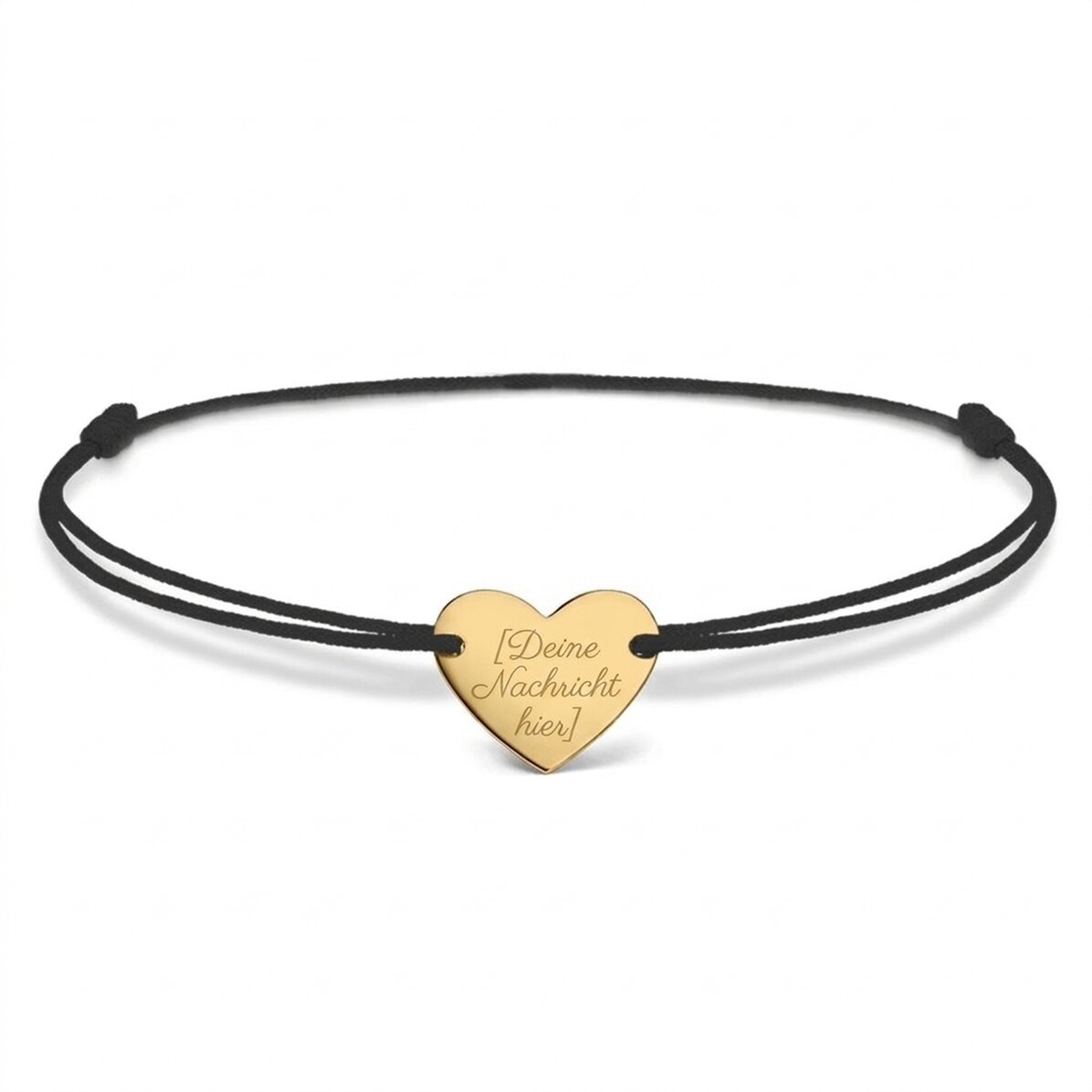 Personalisiertes Kordelarmband – Herz 12 x 10 mm – 925er Silber – Modell „Initiale 6“