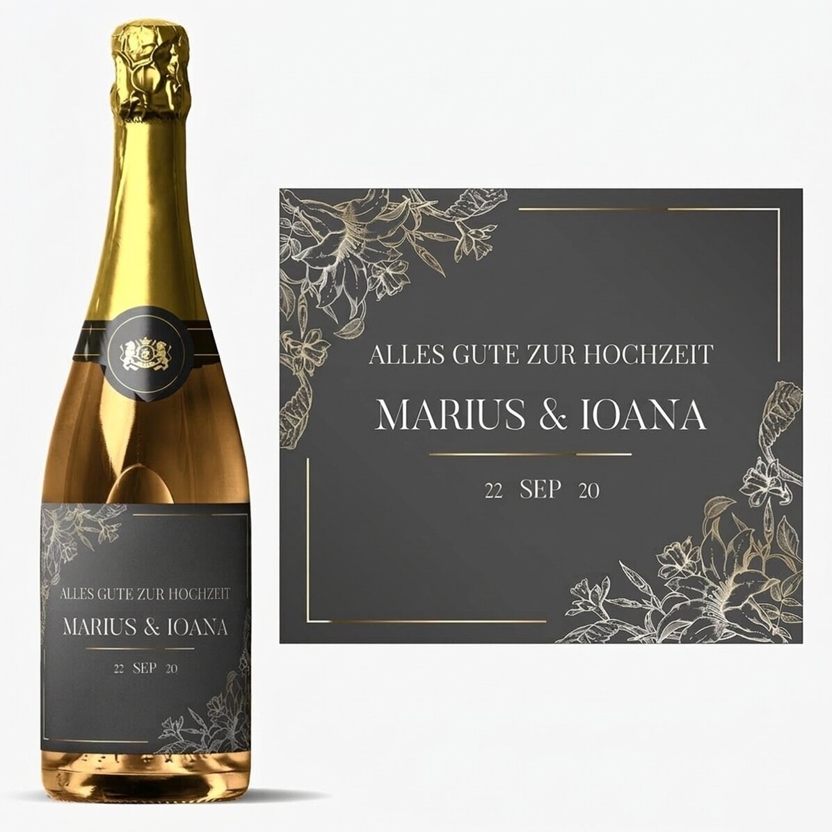 Personalisierter Sekt mit Text – Casa de piatra