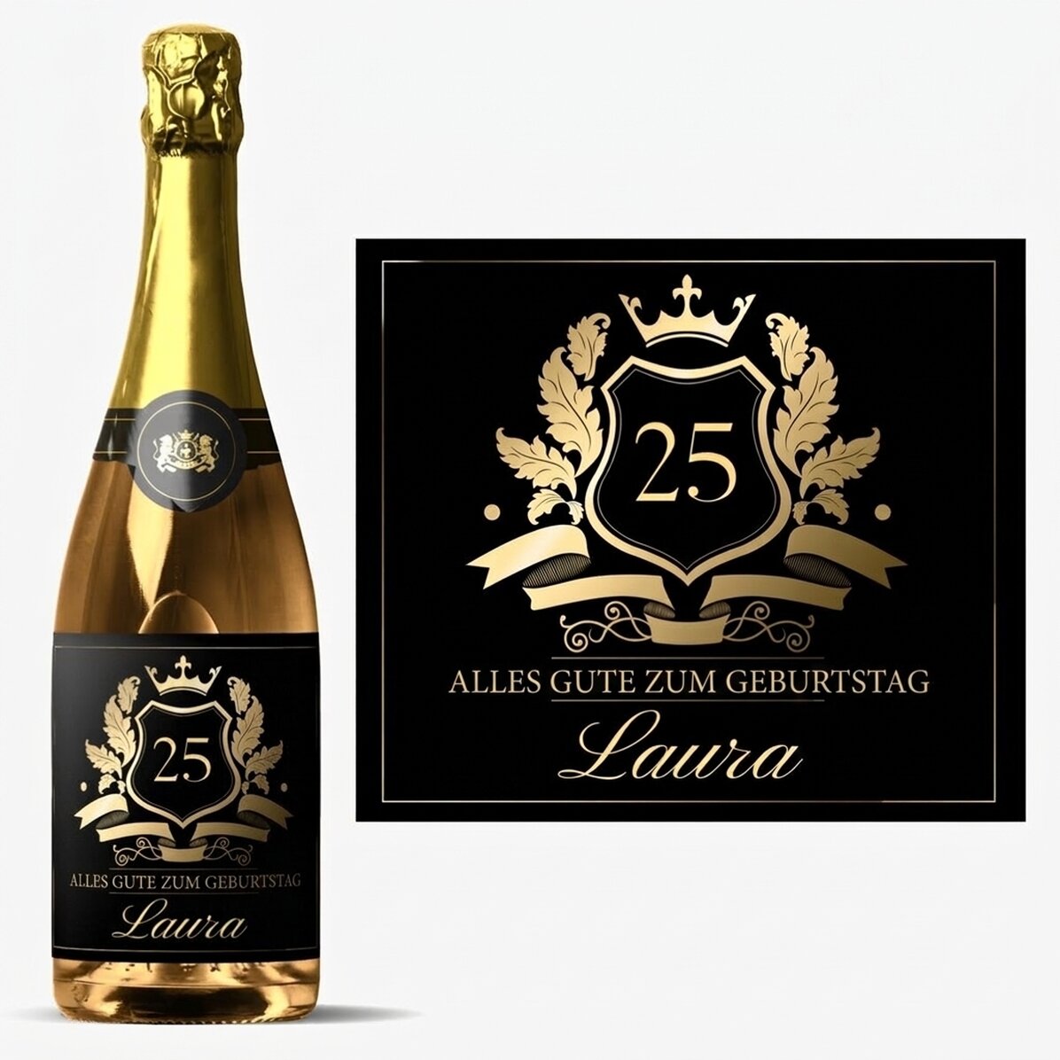 Personalisierter Sekt mit Text – Royalty