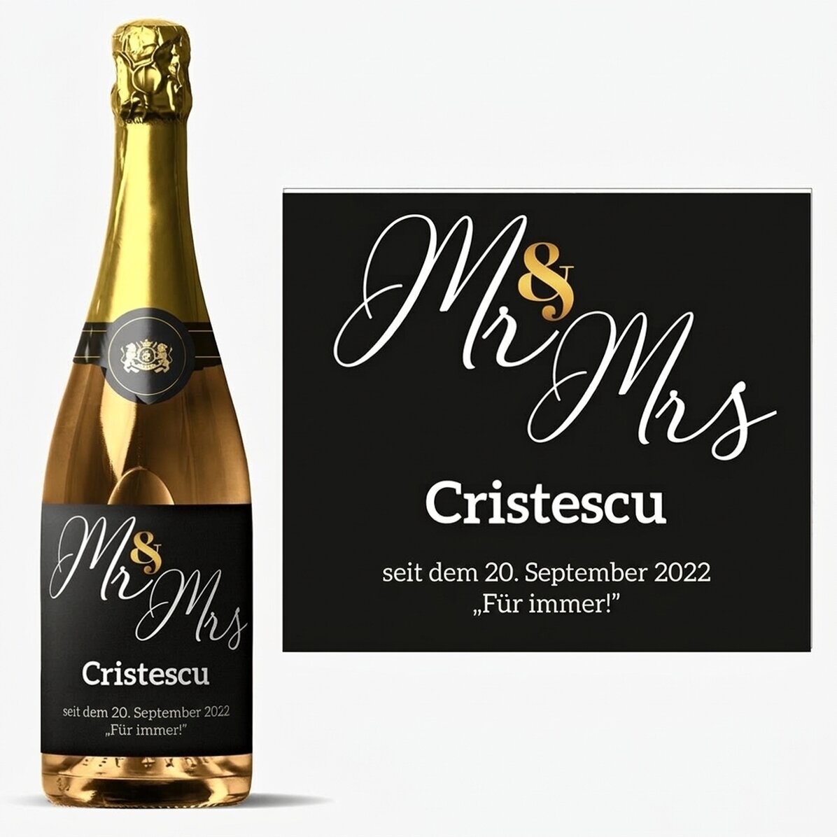Personalisierter Sekt mit Text – Celebrating life