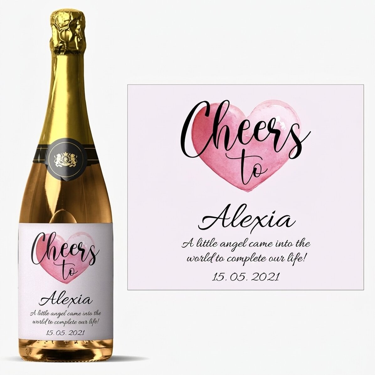 Personalisierter Sekt mit Text – Cheers to...